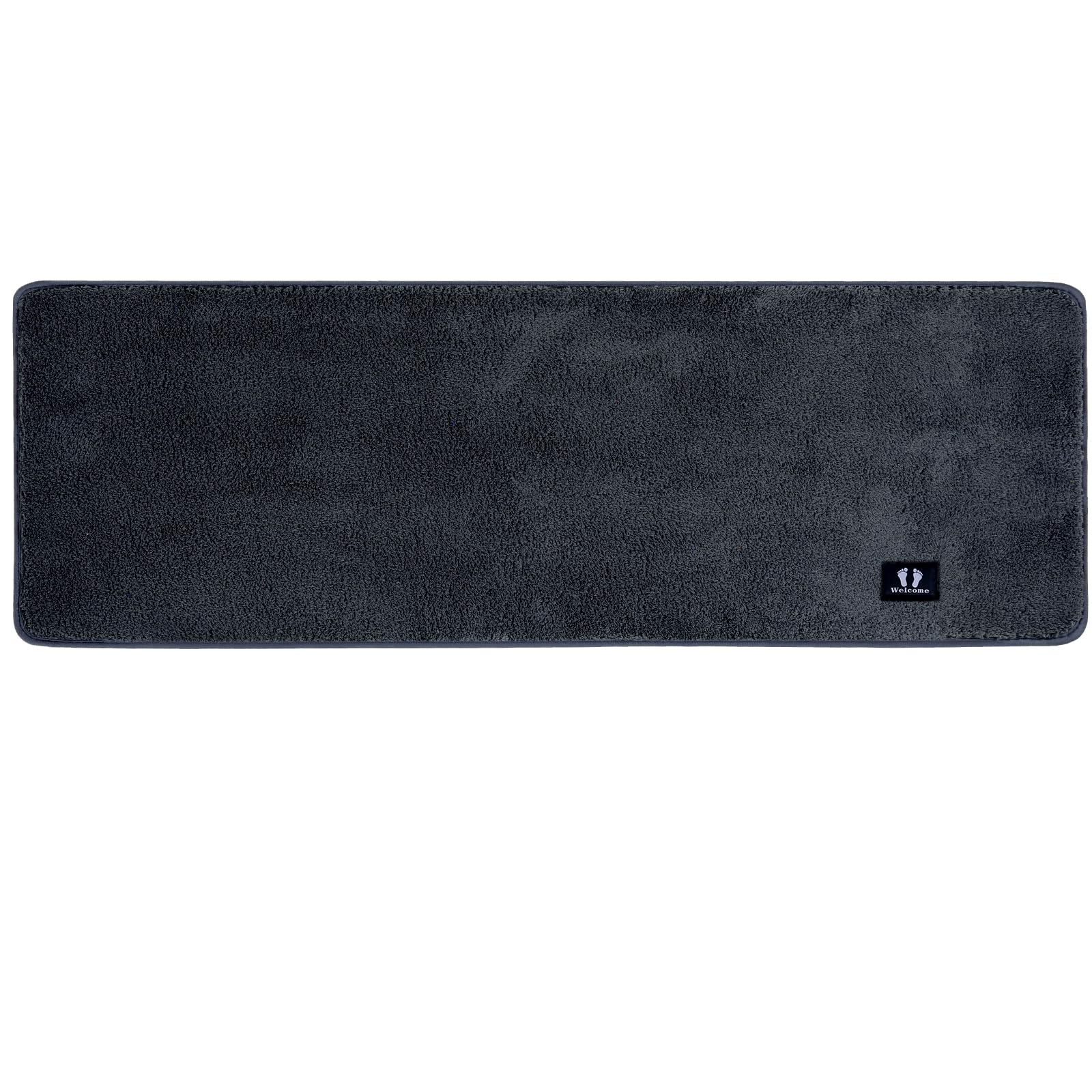 RTBQJ-AT Dark Grey Bath Mat Non Slip Extra Large Bath Mats Microfiber Bathroom Runner Rug Kitchen Rugs Shower Mats Washable 40x120cm