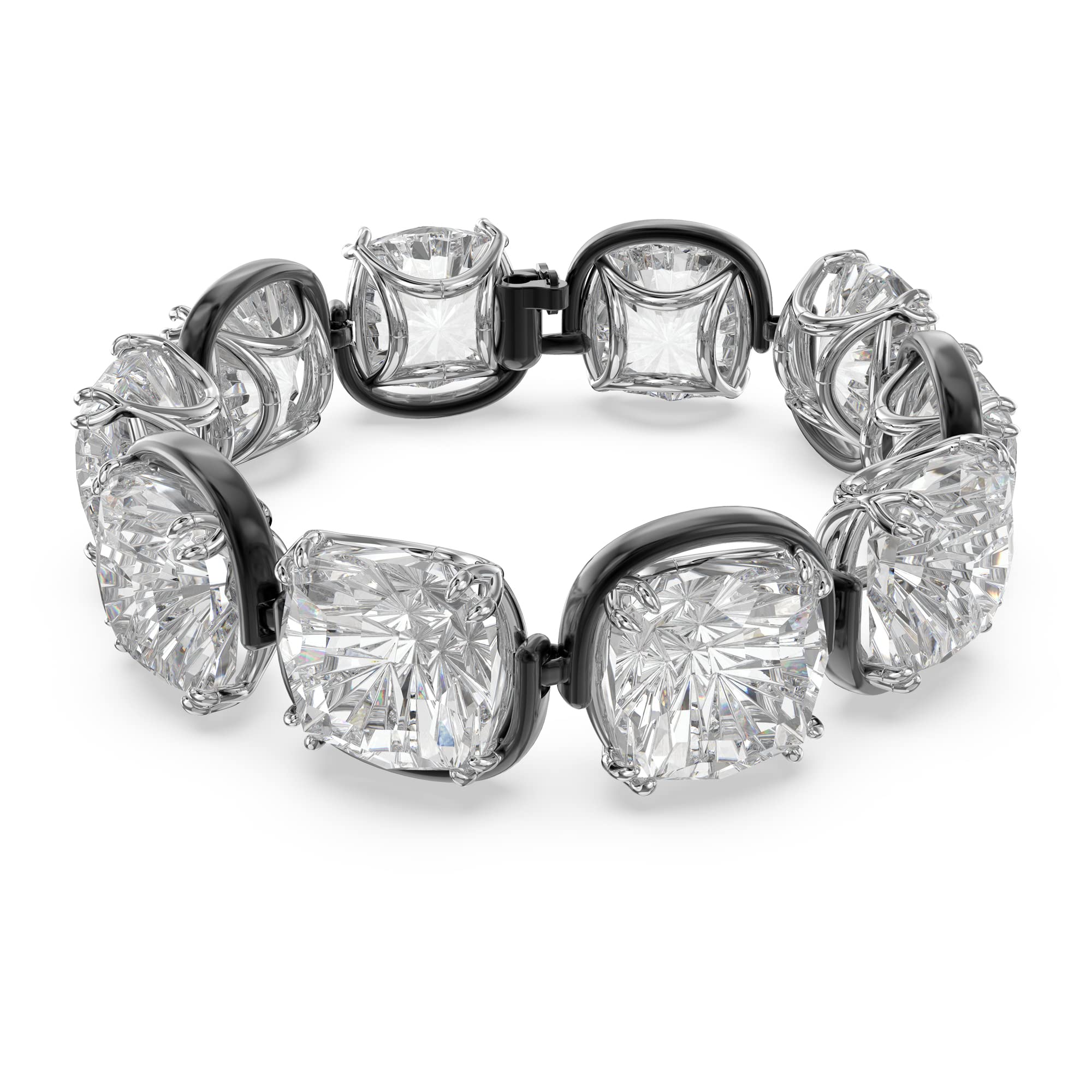 Swarovski Harmonia bracelet, Cushion cut, White, Mixed metal finish