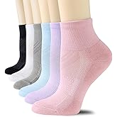 CS CELERSPORT 6 Pairs Women's Running Ankle Socks Athletic Sport Socks Cushioned