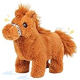 Easfan Walking Pony Toy Plush Interactive Pony Electric Plush Pet Toy with Sound Stuffed Animal Christmas Birthday Gifts for Kids Toddlers,8"