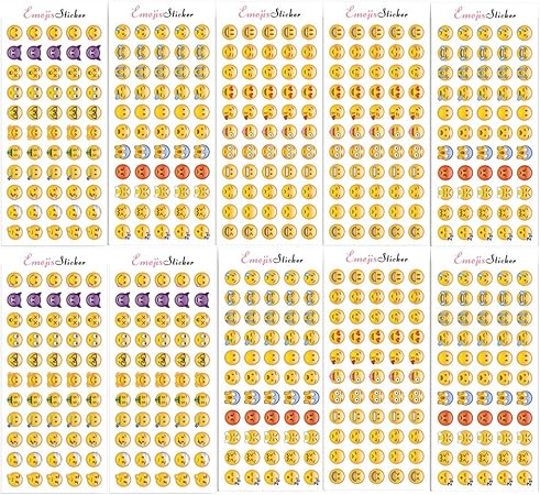 Amazon 絵文字面白いステッカー人気かわいいスクラップブックbullet仕訳の先生のノートパソコンのステッカー子供大人用デコレーションクラフト 10 Packs Tarx1x2 Osopola ホーム キッチン