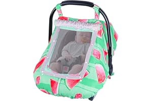 FIOBEE Baby Car Seat Cover, Car Seat Covers for Babies Infant Car Seat Canopy with Breathable Mesh Window Waterproof Carseat Cover for Babies Boy Girl 4 Seasons