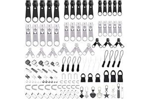 140 Pcs Zipper Repair Kits, Zipper Pull Slider Fixer Replacement Kit, Universal Zipper Sliders Fixer Zipper Stops Retainer Zi