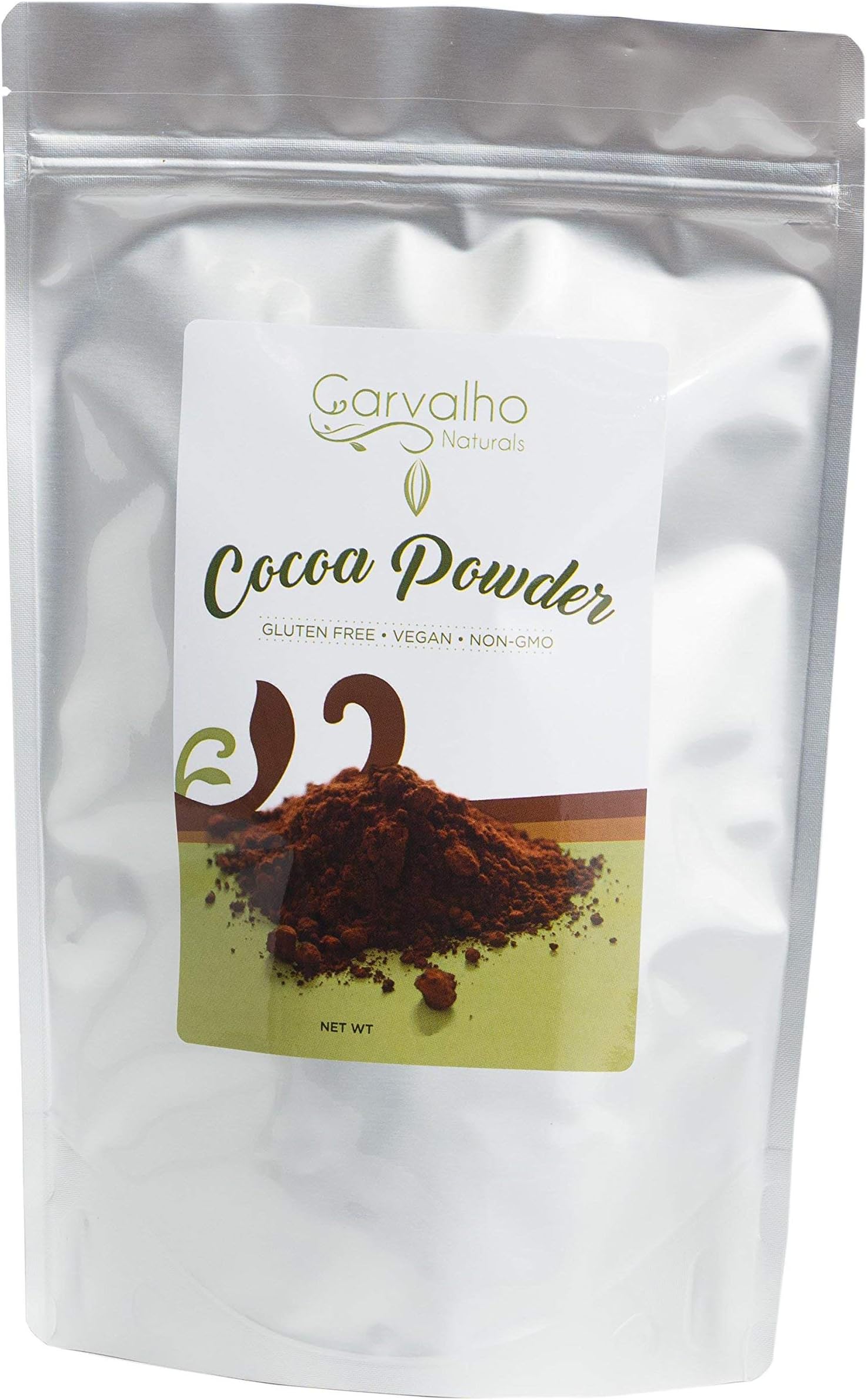Carvalho Naturals Pure Organic Raw Cacao / Cocoa Powder Unsweetened Cold Pressed Cocoa Powder Non-GMO Kosher Gluten Free Dairy Free Vegan Keto Paleo Friendly 13 Oz