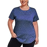 ForHailey Women's Plus Size Workout Tops Short Sleeve Loose fit Shirts Athletic Gym Yoga Clothing