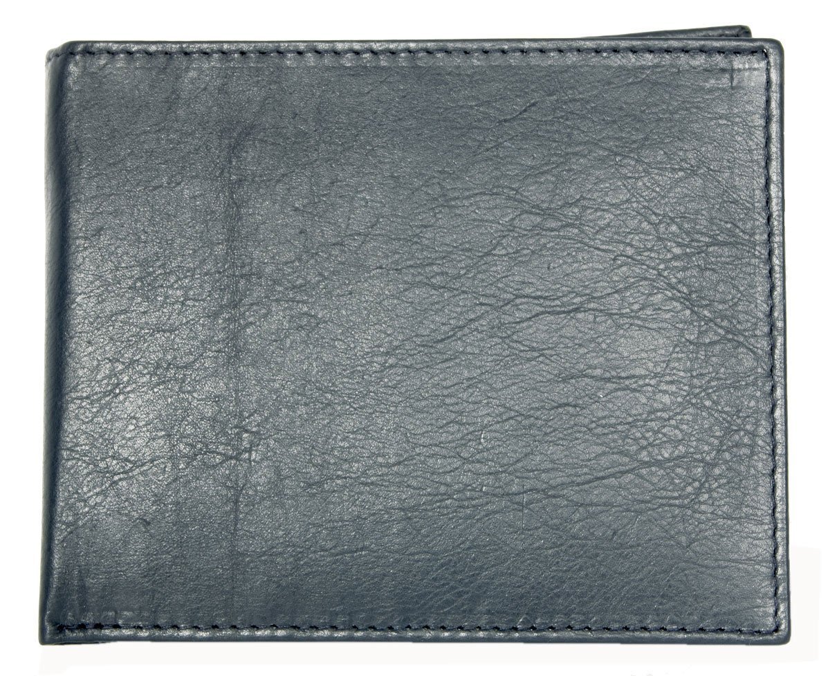 FLW Blue-Grey-Light Turquoise Genuine Leather Wallet Without Any Logos or Markings