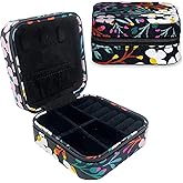 Kate Spade New York Black Travel Jewelry Case, Small Jewelry Box to Organize Rings, Necklaces, Earrings, Fall Floral, Fall Floral, Modern
