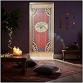HAJUCRAFT Bamboo Curtains 35.5 X 78 Inch - Eye Design Beaded Curtain Bamboo for Doorway - Mysterious Ghostly Style Curtain for Home Decor Enthusiasts