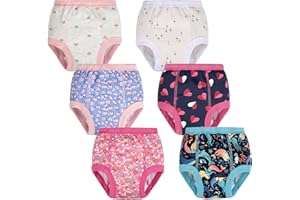 BIG ELEPHANT 6-Pack Potty Training Pants – 100% Cotton Absorbent Toddler Underwear for Boys and Girls (12M-10Y)