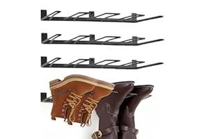 YOFOVI 8 Pairs Boot Rack, Wader Hangers for wall, Sturdy Wall Mounted Shoe Racks, Boot Organizer Holder for Tall Boots for Entryway, Garage, Closet(4 Pack)
