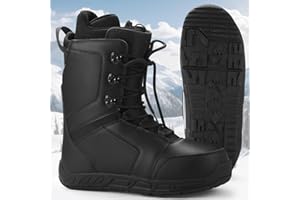 Chicingyou 1 Pair Men's Snowboard Boots Winter Snowboarding Boot with Traditional Lace Adjustable Slip Resistant Outdoor Warm Climbing Shoes Black (Sizes 10)