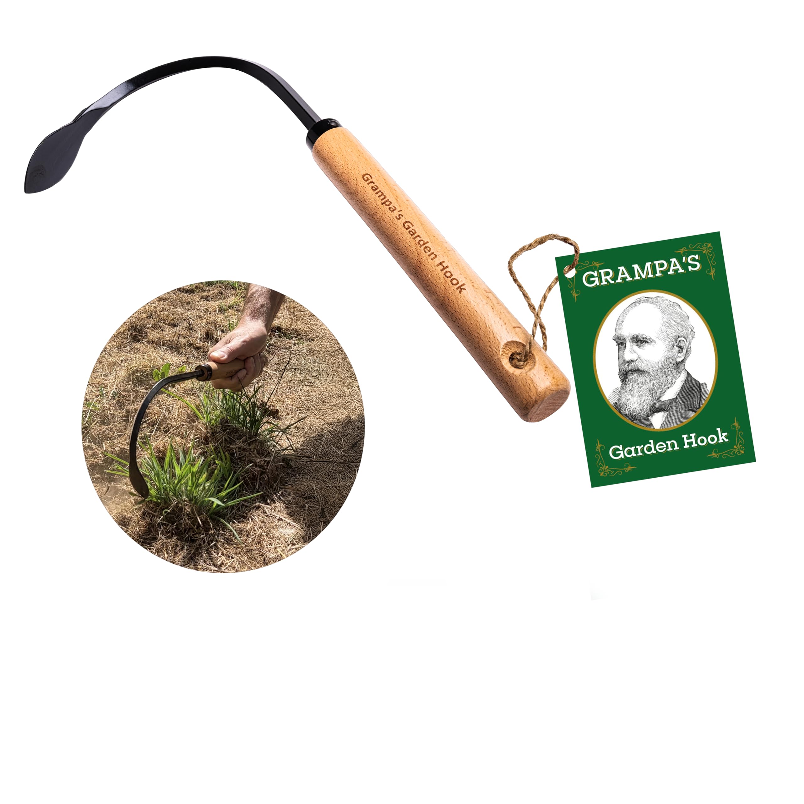 Photo 1 of ***(HEAVILY USED/ MINOR DAMAGE)***Grampa's Garden Hook - Weed Puller Tool & Gardening Hand Cultivator - Versatile Tool That Functions as a Cultivator, Hand Tiller, Weeder, & Edging Tool - Lightweight & Durable to Use