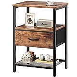 Huuger Night Stand with Fabric Drawer, Side Table