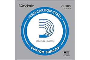 D'Addario PL009 Bulk Plain Steel Guitar Single String - .009 Gauge