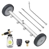 M MINGLE Undercarriage Pressure Washer Attachment, 16 Inch Powerful Under Car Washer with Foam Cannon and Car Wash Mitt, 4000 PSI