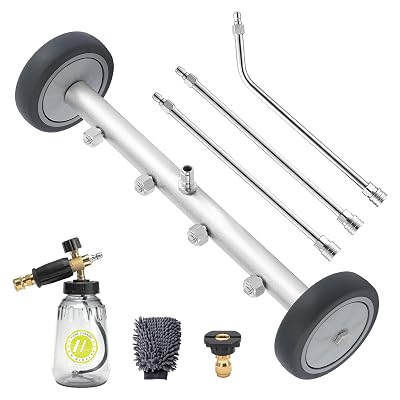 M MINGLE Undercarriage Pressure Washer Attachment, 16 Inch Powerful Under Car Washer with Foam Cannon and Car Wash Mitt, 4000 PSI