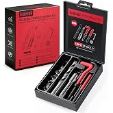 Kolvoii M10 x 1.0 Helicoil Thread Repair Kit, Metric Helicoil Kit | M10 x 1.0 Thread Restoration; Stainless Inserts; Drill and Tap Tools; Brake Calipers, Machinery and Aluminum Repair
