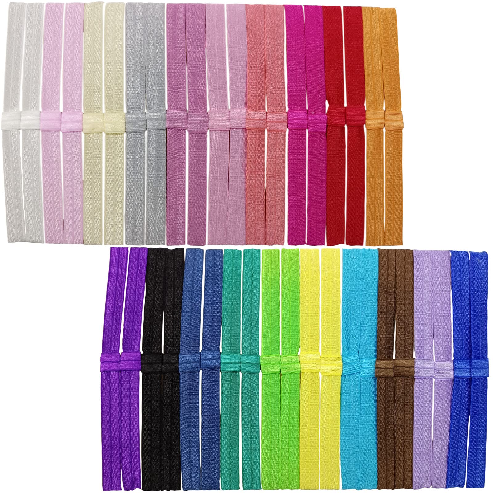 Photo 1 of Arlai Pack of 40 Interchangeable Elastic Headbands Baby Girl Headbands 20 Colors DIY Accessories for Flower Or Bows Headband