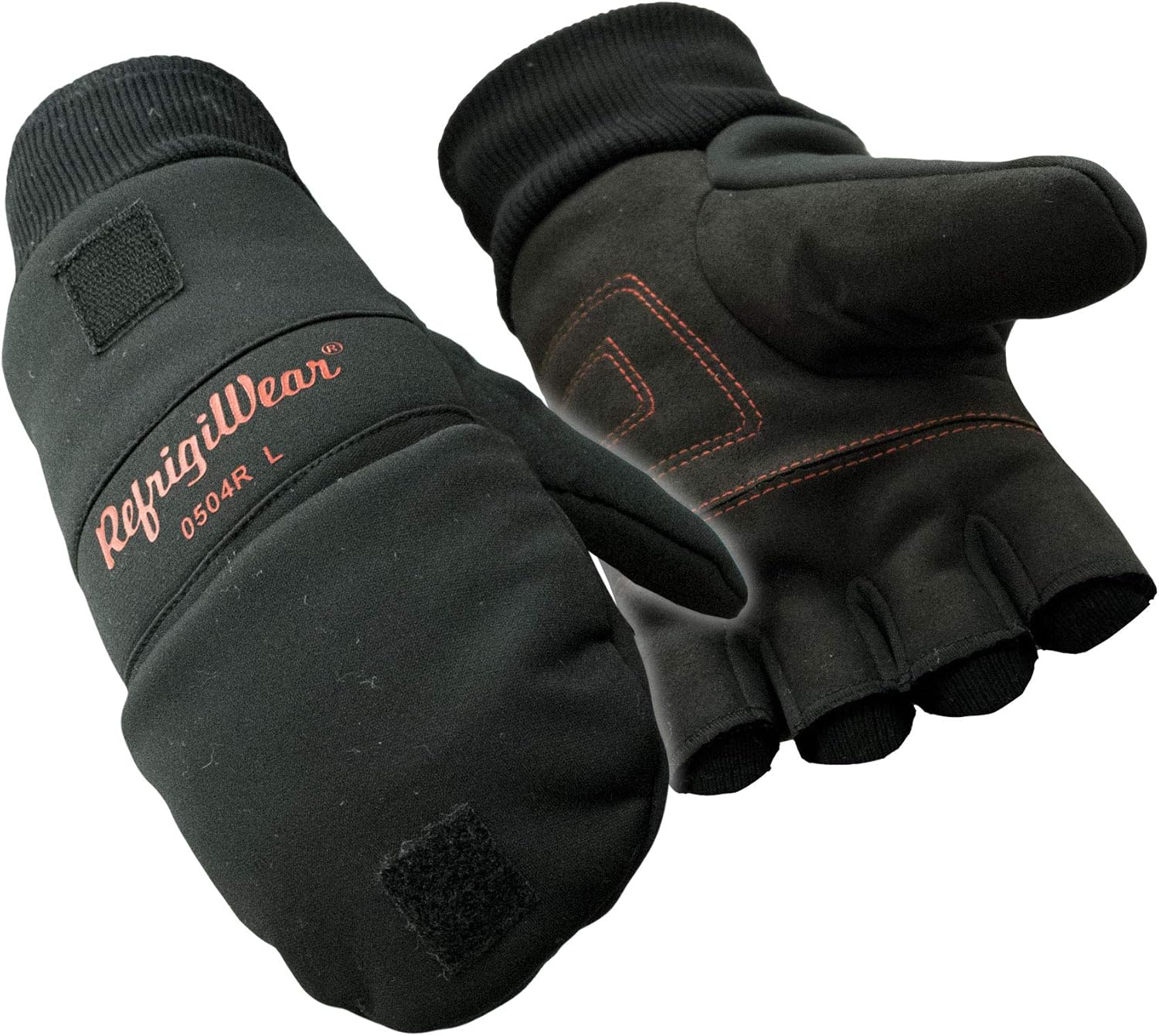 RefrigiWear Fleece Lined Fiberfill Insulated Softshell Convertible Mitten Gloves at  Men’s Clothing store