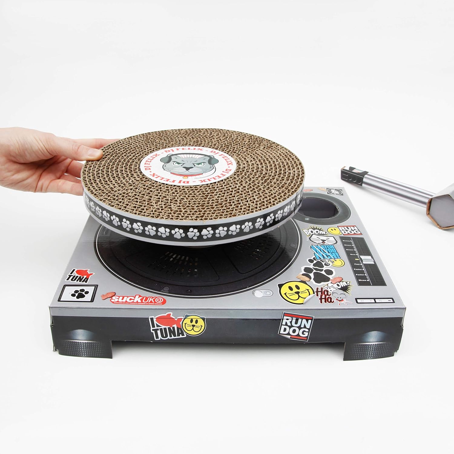 SUCK UK - CAT TOYS | PET CARDBOARD TURNTABLE & DJ MIXER | : Scratching Posts : Pet Supplies