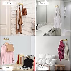 SAYONEYES Brushed Gold Small Coat Rack Wall Mount