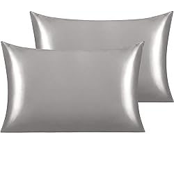 NTBAY 2 Pack Satin Standard Pillowcases for Hair