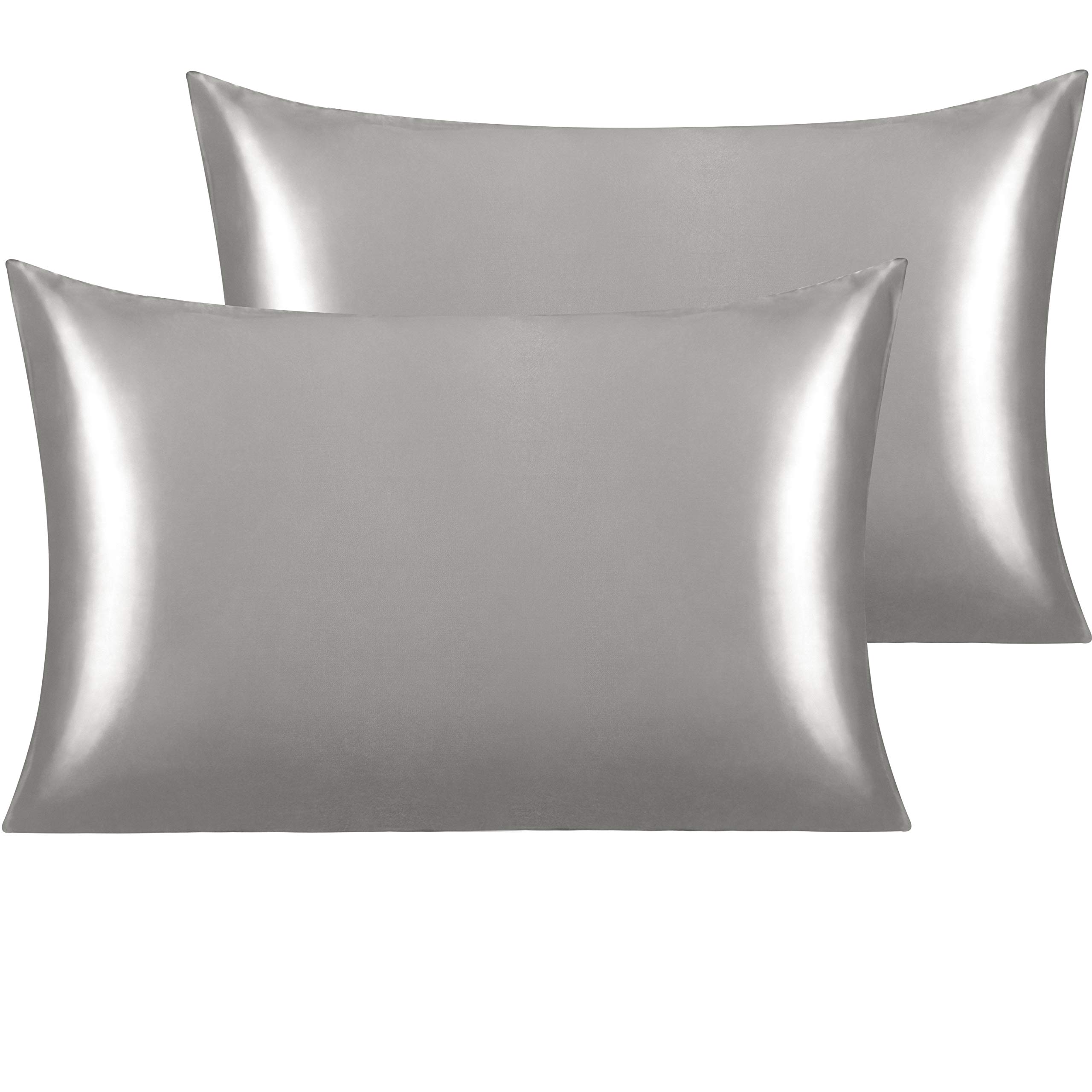 NTBAY 2 Pack Satin Standard Pillowcases for Hair