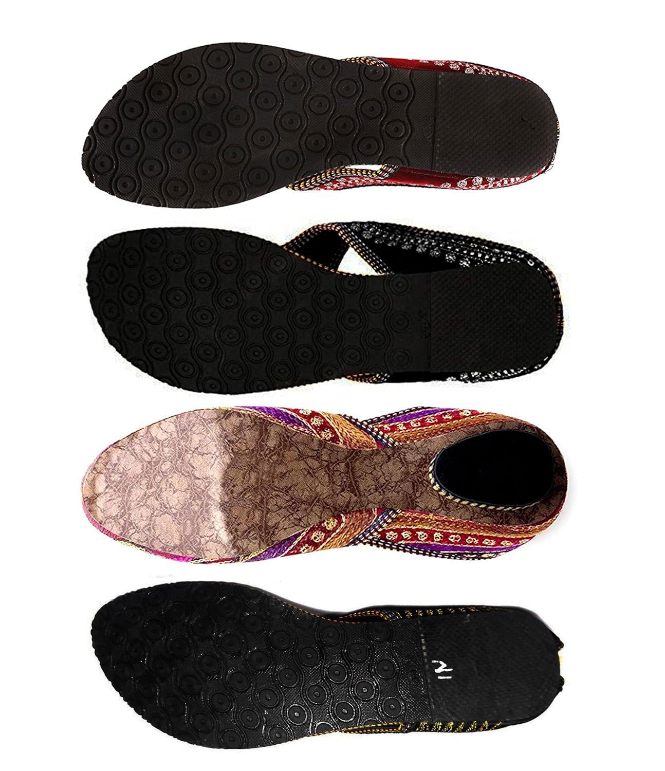 zaiva women and girls synthetic belly and slipper - multicolour (pack of 4)