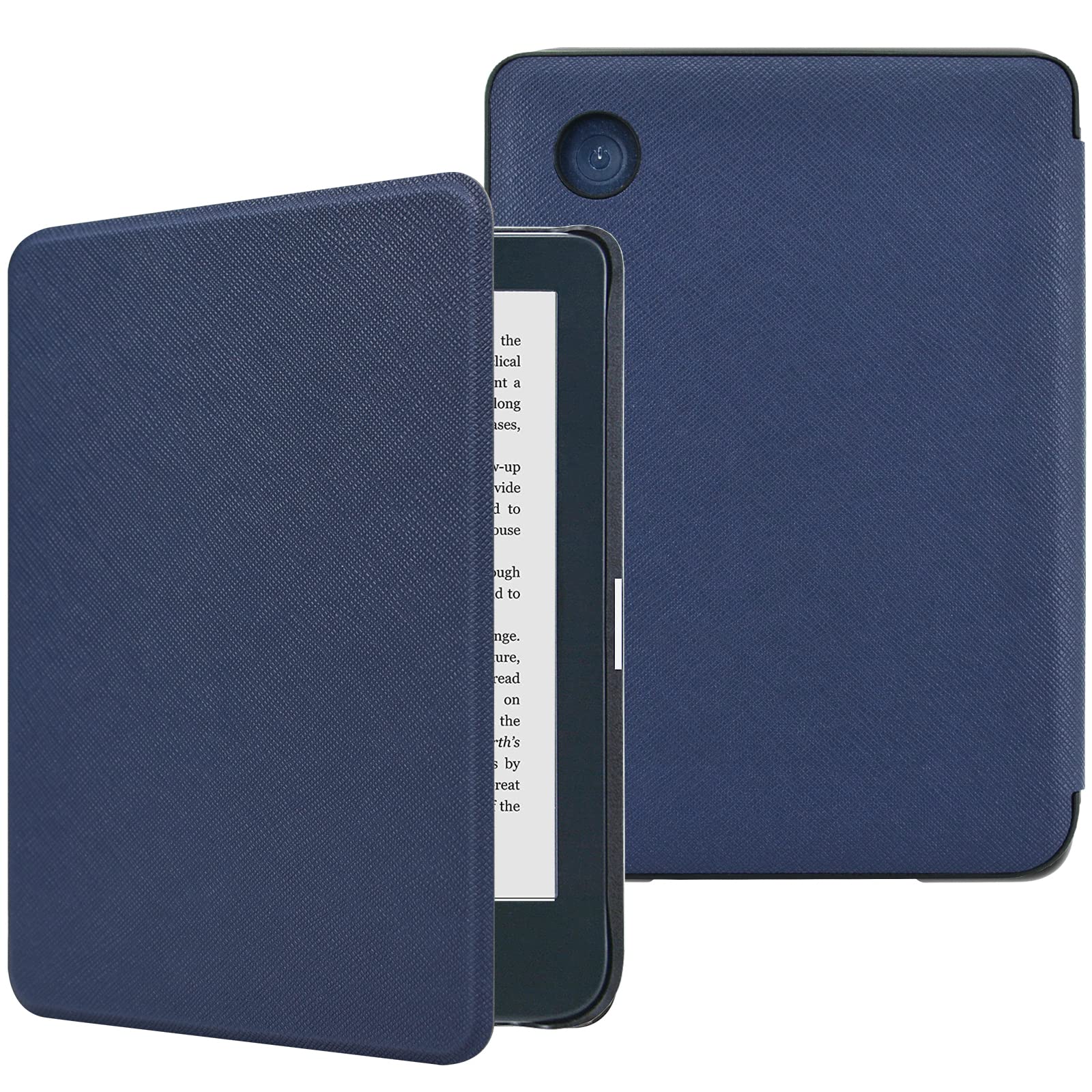 DMLuna Case for Kobo Clara 2E 6" 2022 Release, Ultra Slim Lightweight Folio Premium PU Leather Protective Cover with Auto Sleep/Wake Function, Navy Blue — image 1