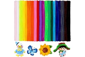 Mnuizu 200pcs Pipe Cleaners, Pipe Cleaners Craft, Multi-Color Chenille Stems for Craft, Multi-Color Fuzzy Sticks for DIY Art & Creative Crafts Decorations (20 Colors)