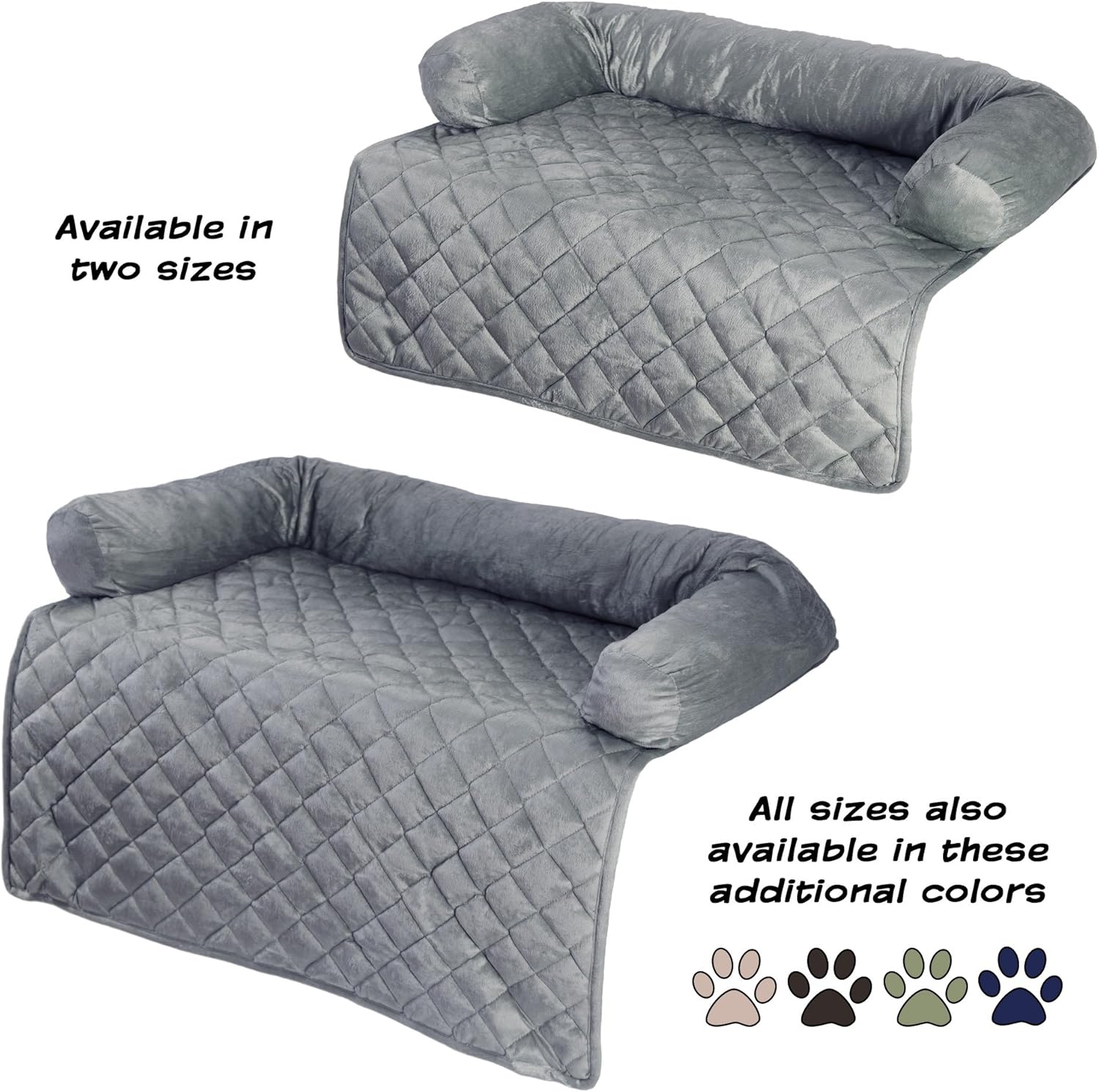 Furniture Protector Pet Cover for Dogs and Cats with Shredded Memory Foam filled 3-Sided Bolster Soft Plush Fabric by PETMAKER Â– 35Â” x 35Â” Gray : Pet Supplies