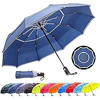 HOSA Auto Open Close Compact Portable Lightweight Automatic Repel Folding Travel Umbrella Ergonomic Handle Double Vented…