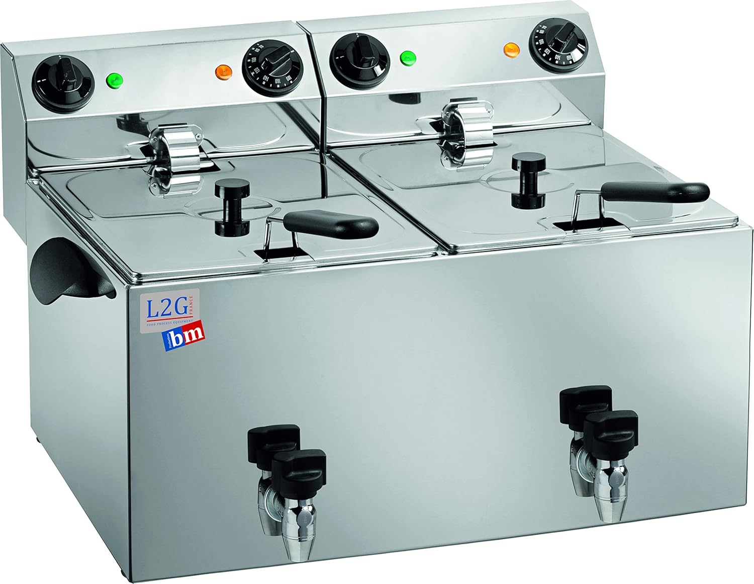 fe88r freidora eléctrica 2 senos de 8L con grifo de vaciado, 340 ...