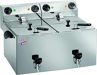 fe88r freidora eléctrica 2 senos de 8L con grifo de vaciado, 340 ...