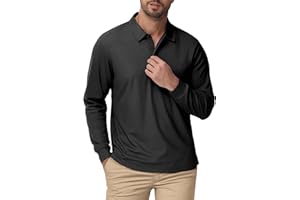 Polu Men's Polo Shirts Long Sleeve Lightweight Casual Polo Shirts Sun Protection Golf Shirts for Men Outdoor Work