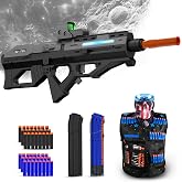SOFITEN Electric Powerful Toy Gun Automatic Sniper Rifle with Soft Bullet, Equipped with Scope, 2 Extended Magazine(*18), Tactical Vest, Birthday Christmas New-Year Gifts for Kids Boys Teens Adults