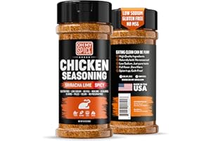 OH MY SPICE Chicken Seasoning Spicy Chili Lime Mix - Gluten Free & Low Sodium Hot Poultry Seasonings & Grilling Wing Rub. Sriracha Seasonings Rub for Spicy Wings. Hot Rotisserie Chicken Seasoning Salt. 4.25oz