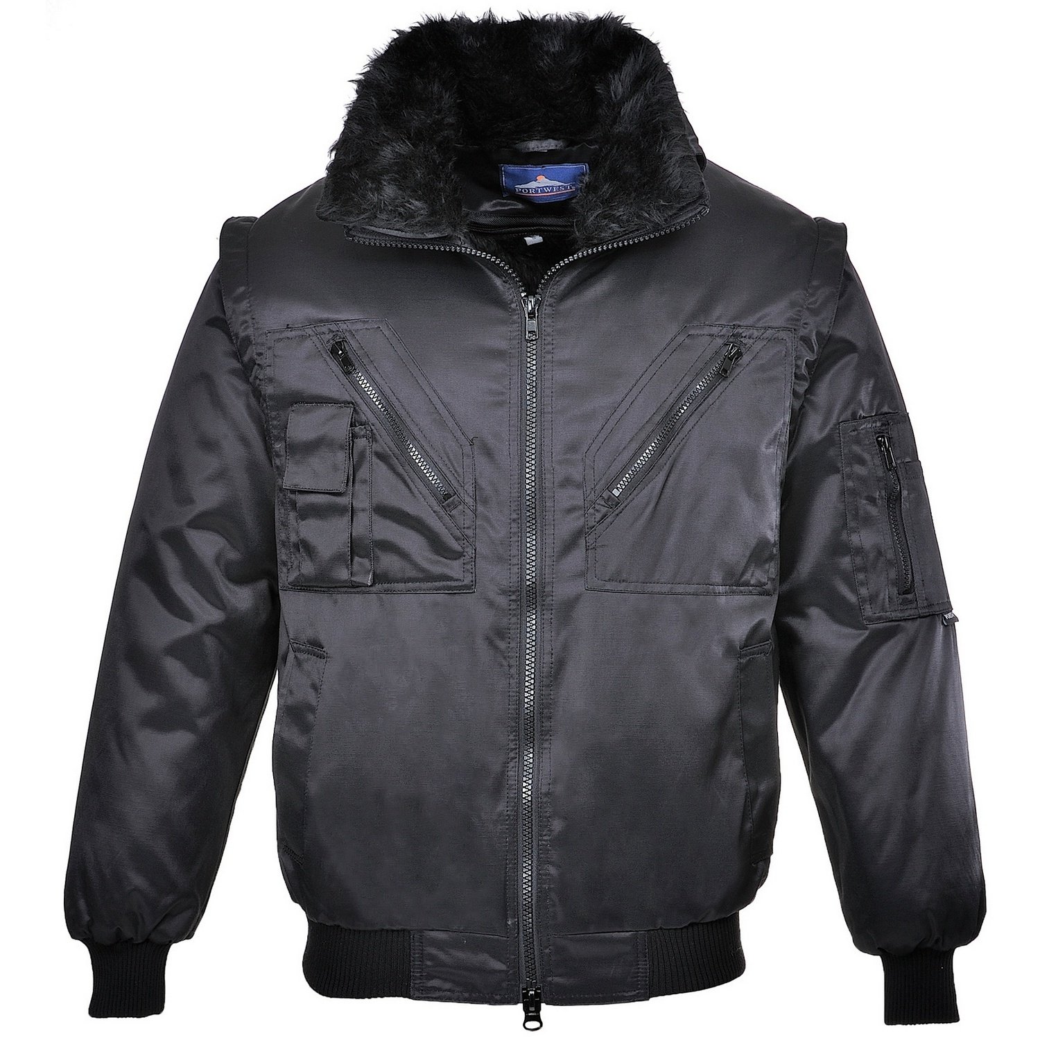 Portwest Pilot Jacket, Size: XXL, Colour: Black, PJ10BKRXXL