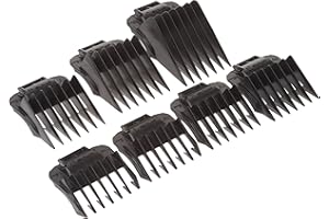 Andis 01380 7pc Snap-On Comb Set, Blade Attachments For MBA, ML And GC Model Trimmers, Black