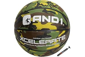 AND1 Xcelerate Rubber Basketball: Official Regulation Size 7 (29.5”) Streetball, Made for Indoor/Outdoor Games