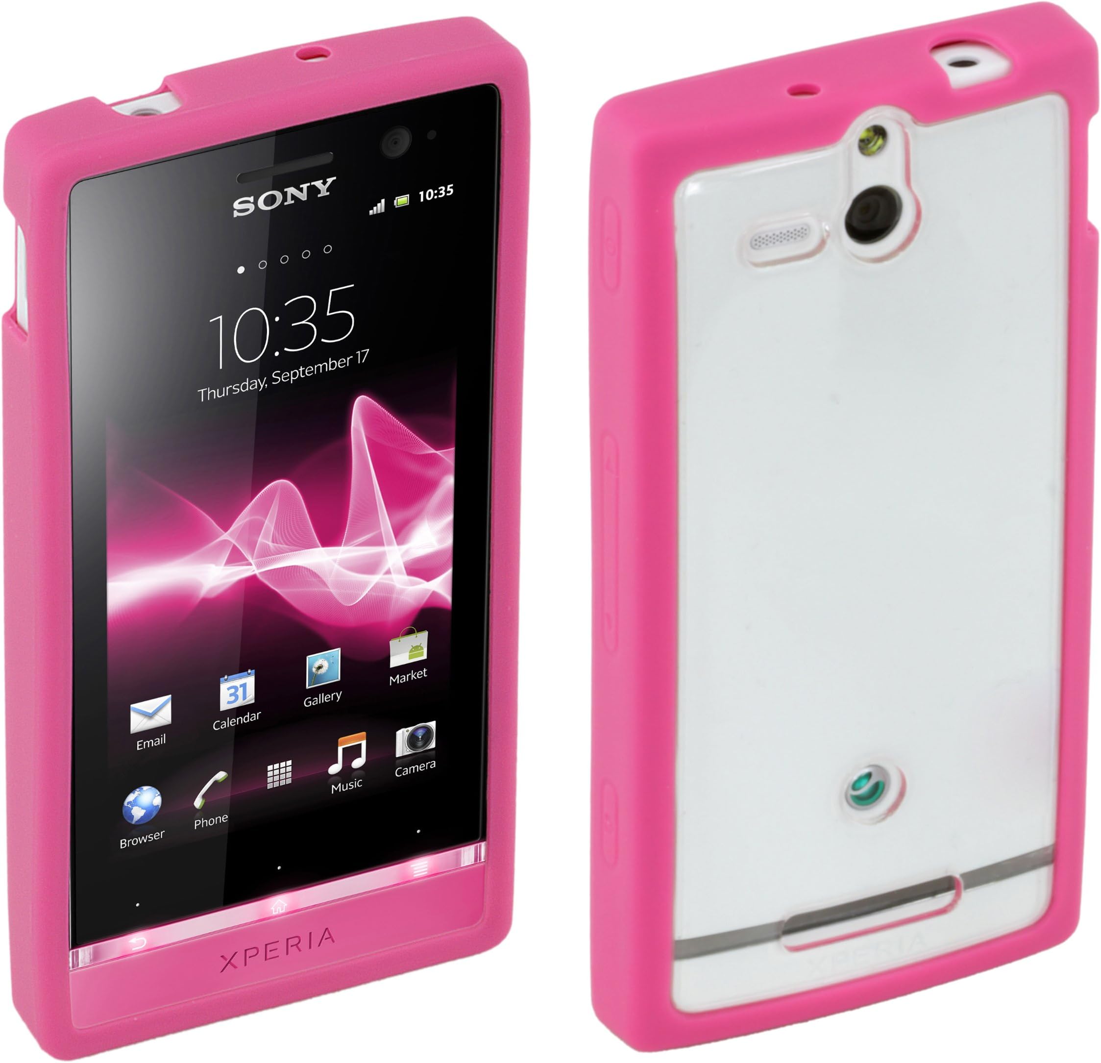 Sony Hard Rubber Clip-On Case Cover for Sony Xperia U by Made for Xperia - Pink