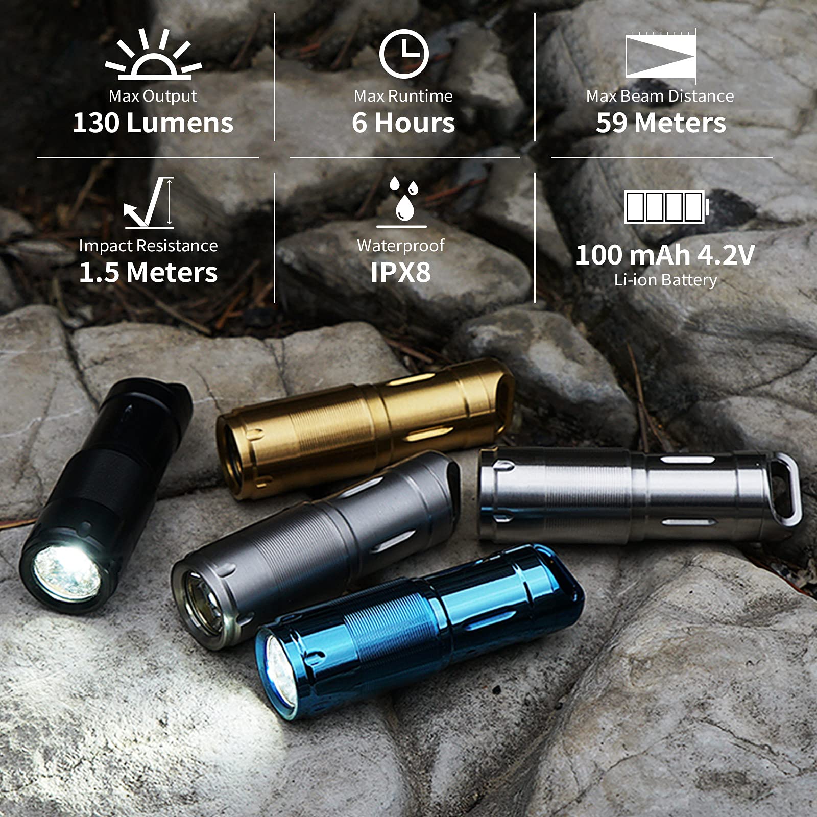 MecArmy X2S Stainless Steel LED Flashlight, Mini