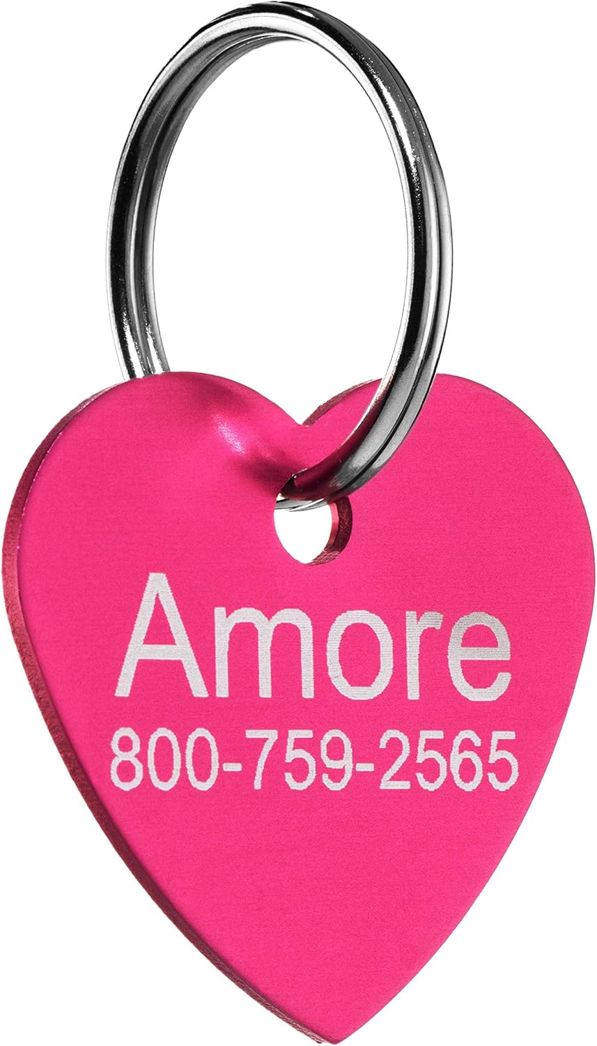 Providence Engraving Pet ID Tags - Small or Large Personalized Anodized Aluminum Pet ID Tags in Bone, Round, Star, Heart, Hydrant, Paw and Cat Face Shapes and 9 Colors for Dog Tags and Cat Tags: Office Products
