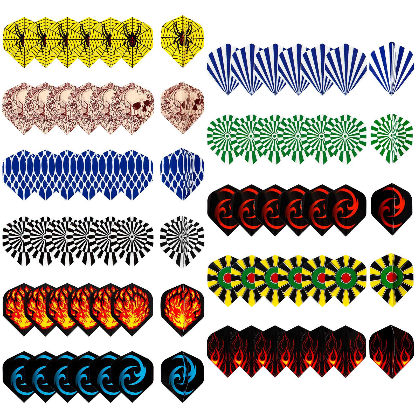 Guichangkai 77Pcs Dart Flights, Darts Flights Kit, Standard Shape Dart Flight Thick Dart Flights Set Dart Flights Funny 11 Styles for Dart Games