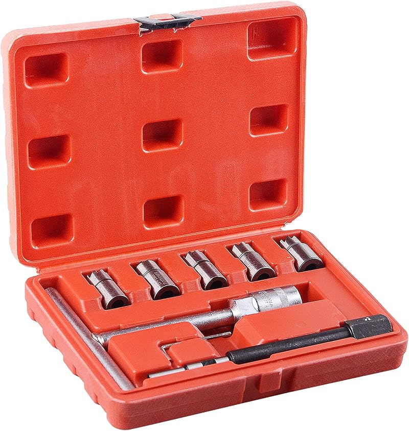 DAYUAN 7PC Professional Diesel Injector Seat Cutter Cleaner Tool Set Carbon
