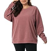 HOdo Women's Plus Size Sweatshirts Oversized Pullover Long Sleeve Tops Crew Neck Sweat Shirt Casual Loose Fitting 1X-5X