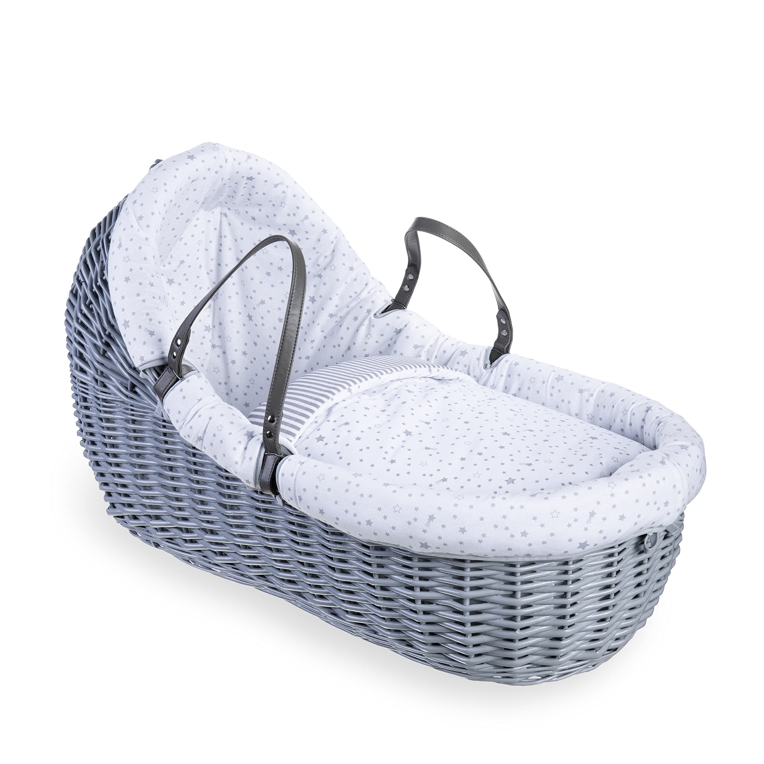 Clair de Lune Grey Willow Bassinet (Grey, Stars and Stripes)