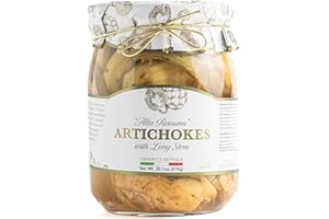 Giusto Sapore Antipasto, Roman Style Artichokes with Stem - 19.4oz - Non GMO Italian Premium Gourmet Brand - Imported from Italy and Family Owned