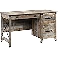 Sauder Carson Forge Vintage Rustic Computer Desk for Home Office with Drawers, in Rustic Cedar