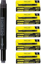 ONLINE Double-Sided Ink Cartridges Black 25 Pieces Universal Fountain Pens